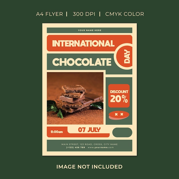 Folleto del día mundial del chocolate