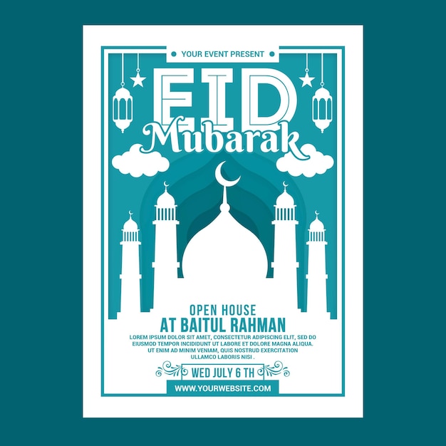 PSD folleto de eid mubarak 4