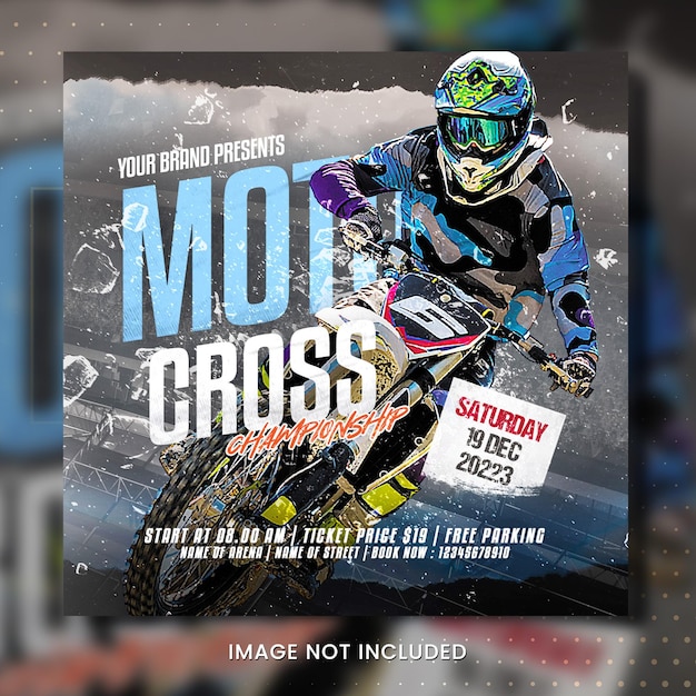 Folleto de evento de carreras de motos
