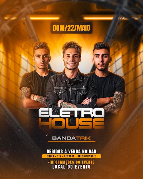 PSD folleto del evento del club de electro house