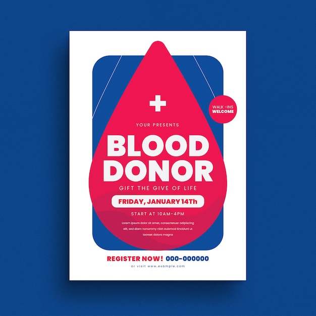 Folleto del evento de donación de sangre