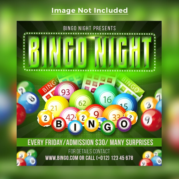 Folleto del evento nocturno de bingo