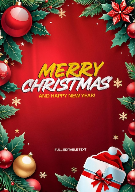 PSD folleto feliz navidad vacaciones banner moderno psd