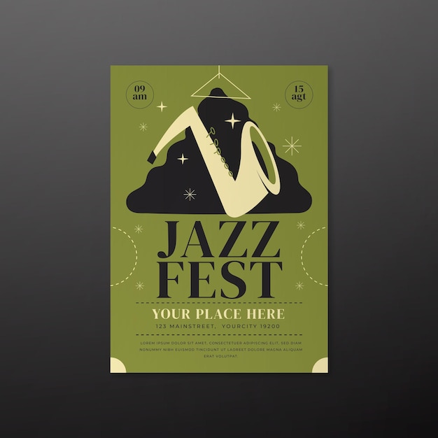 PSD folleto del festival de jazz clásico