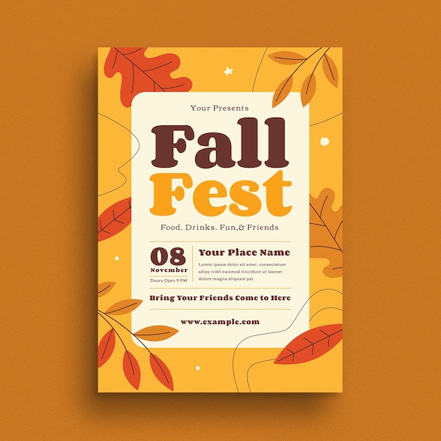 PSD folleto del festival de otoño