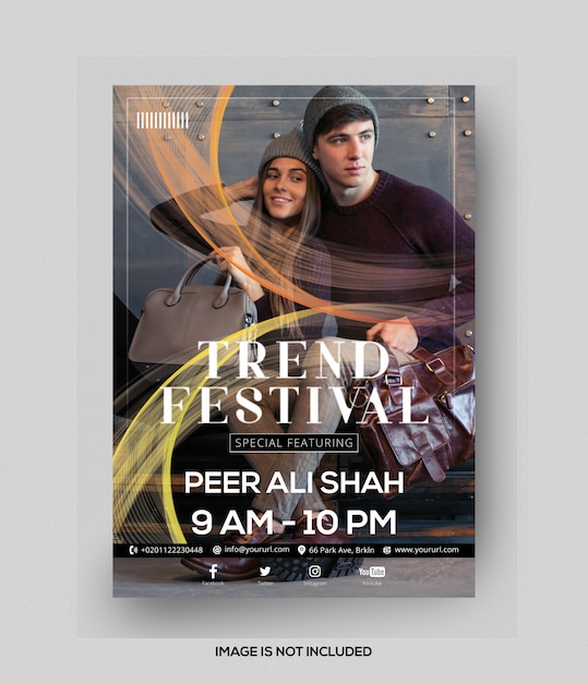 PSD folleto del festival de tendencias