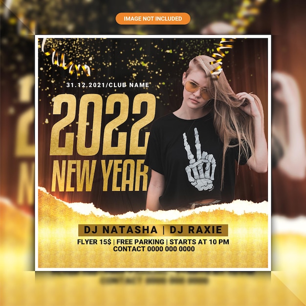 PSD folleto de fiesta de año nuevo 2022