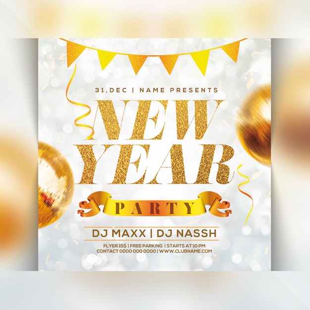 Folleto de fiesta de año nuevo