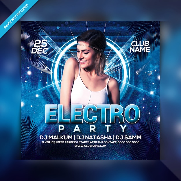 Folleto de fiesta electro