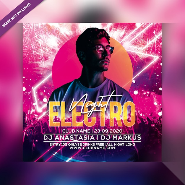 Folleto de fiesta electro