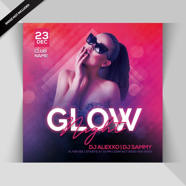 Folleto de fiesta de glow night