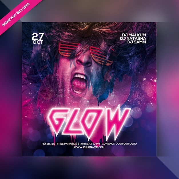 Folleto de fiesta de glow night