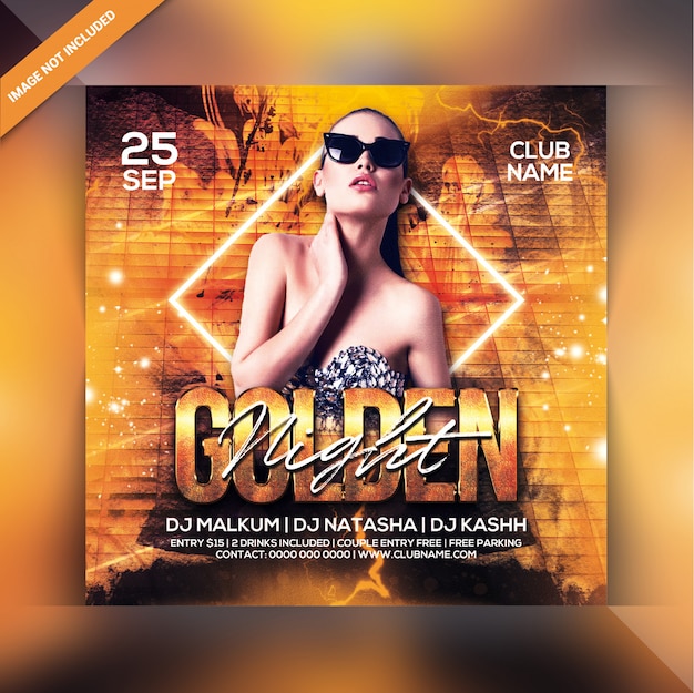 Folleto de la fiesta golden night