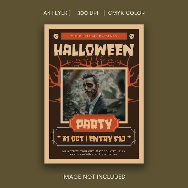 PSD folleto de fiesta de halloween