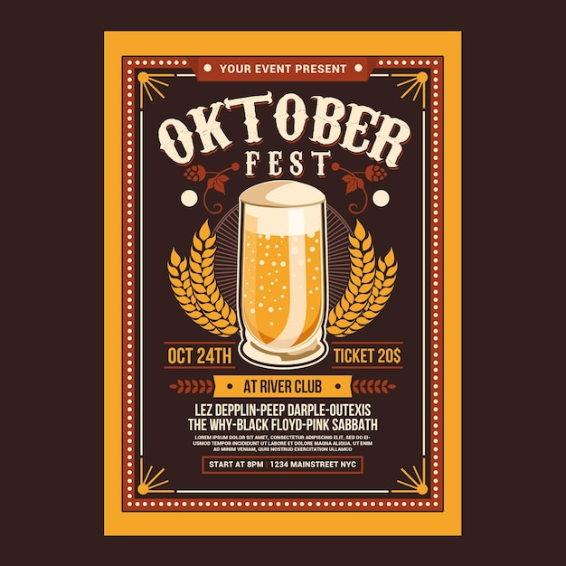 Folleto de fiesta Oktoberfest