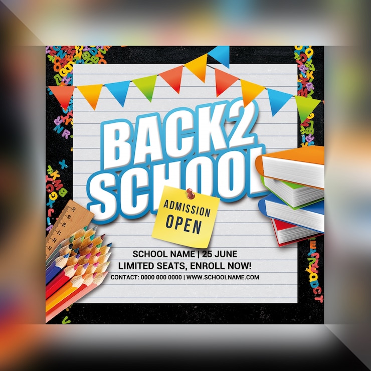 PSD folleto de fiesta de regreso a la escuela