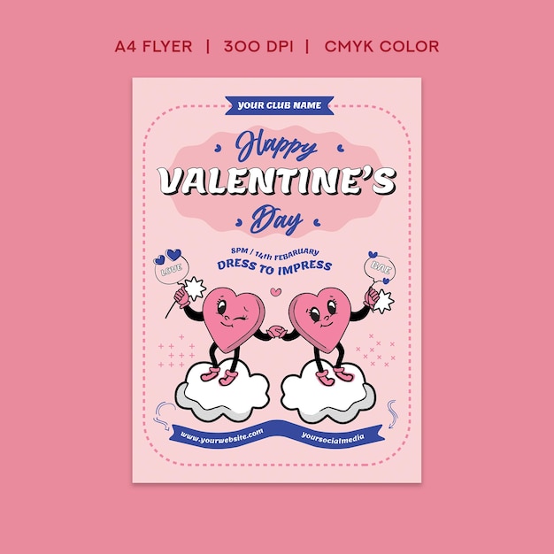 Folleto de fiesta de San Valentín