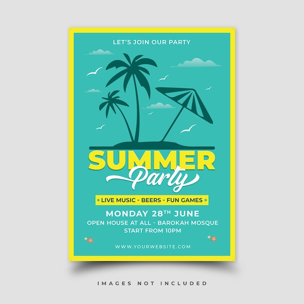 Folleto de fiesta de verano psd