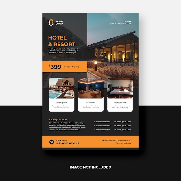 PSD folleto de hotel y resort