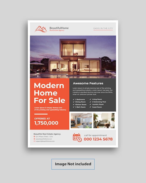 PSD folleto inmobiliario moderno