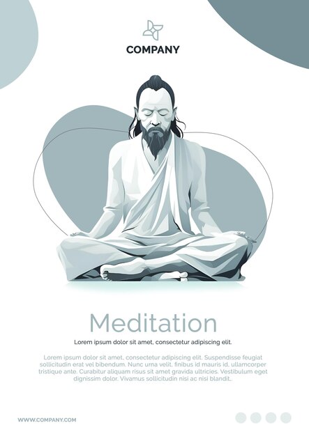 PSD folleto de meditación oasis yoga meditación