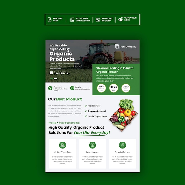 Folleto del mercado de agricultoresplantilla de póster