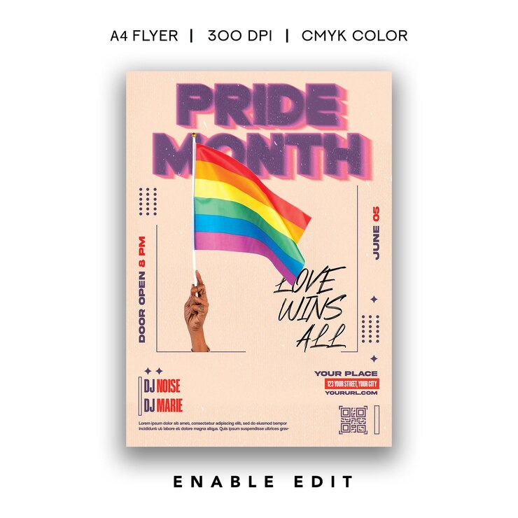 PSD folleto del mes del orgullo
