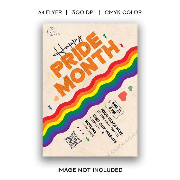 PSD folleto del mes del orgullo