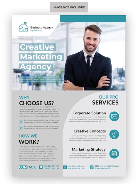 PSD folleto de negocios de agencia de marketing creativo.