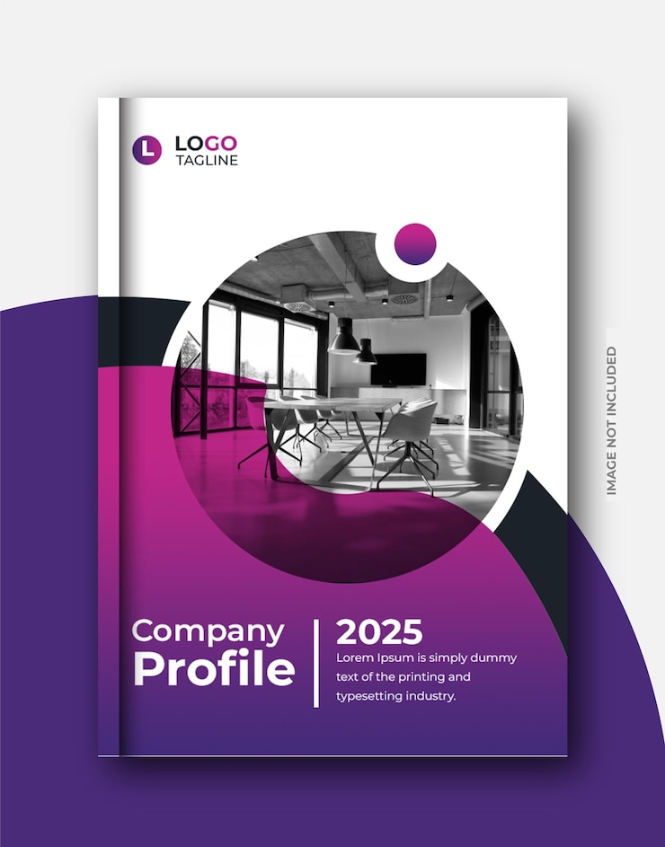 PSD folleto de perfil de empresa corporativa y plantilla de diseño de portada de libro de informe anual en a4