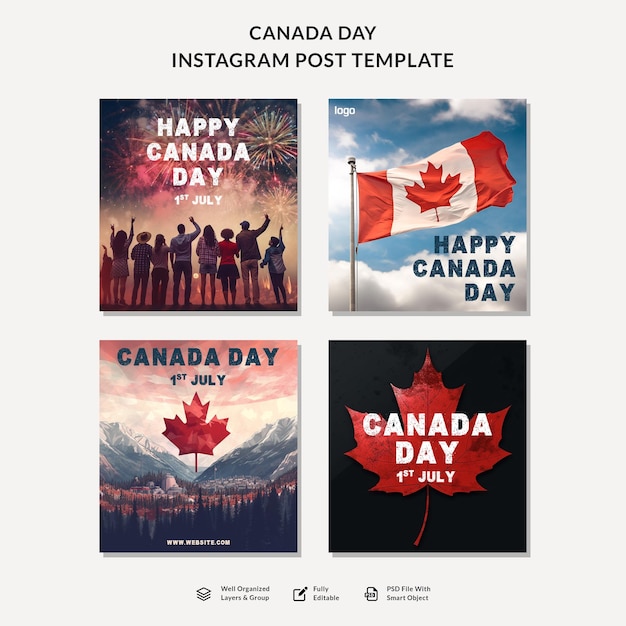 Folleto de plantillas de carteles del feliz día de Canadá 2023