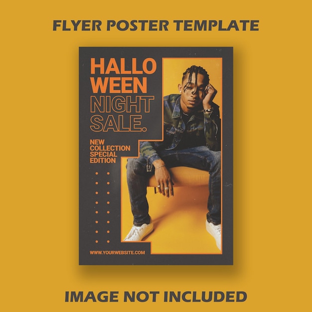 PSD folleto póster a4 oferta de halloween