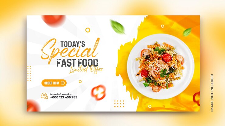 PSD folleto de promoción de menú de comida