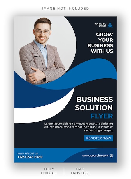 Folleto promocional de la agencia de negocios corporativa