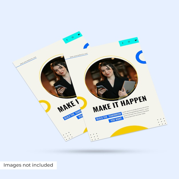 Folleto promocional para la motivación y el éxito empresarial