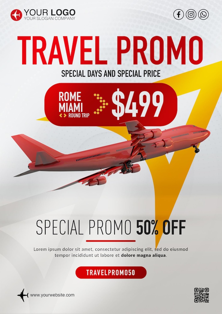 PSD folleto promocional de viajes días especiales para la agencia de viajes