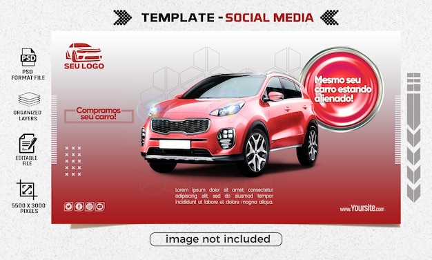 Folleto de redes sociales PSD de ventas de automóviles.