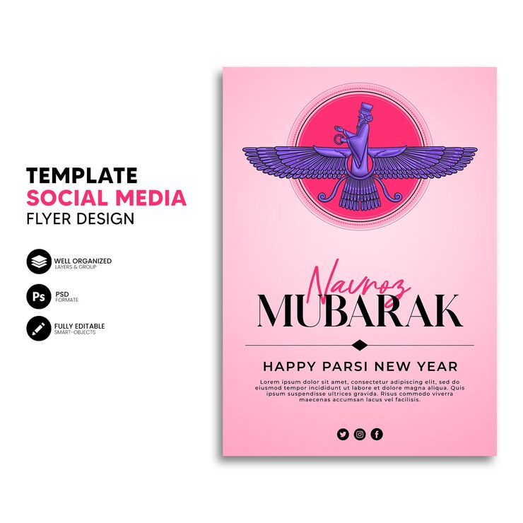 Folleto de renderizado 3d de celebración de Nowruz y plantilla de póster