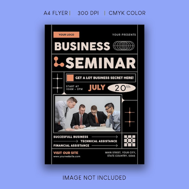 PSD folleto de seminario de negocios