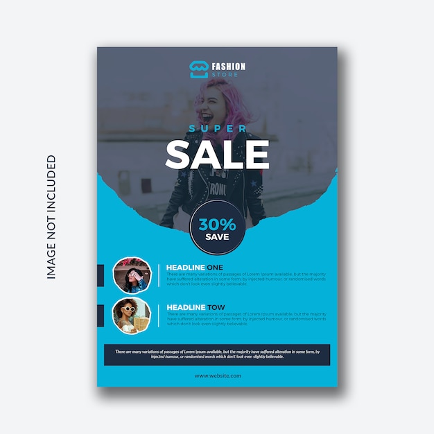 PSD folleto de super venta