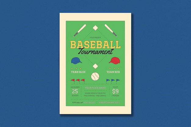 PSD folleto del torneo de béisbol