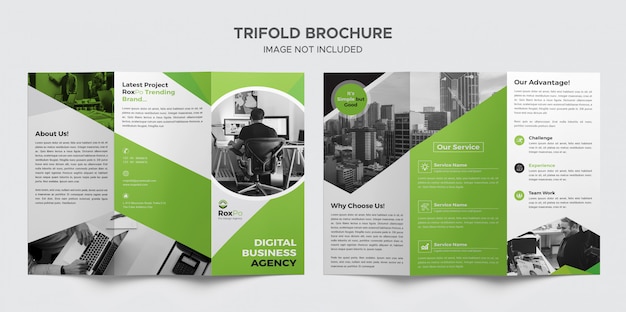 PSD folleto triple de green business