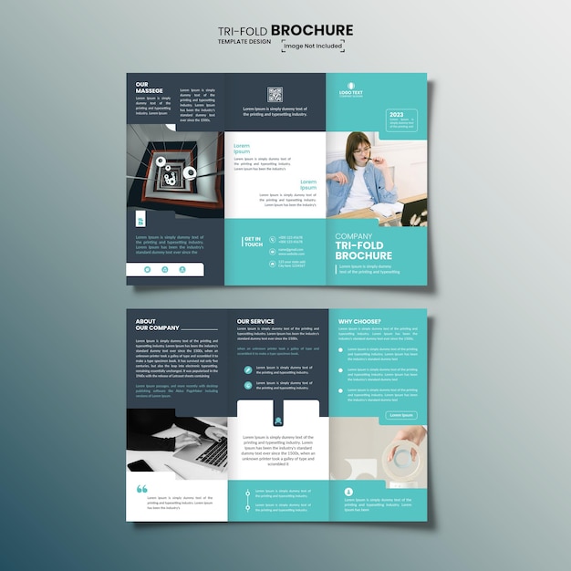 Folleto tríptico corporativo de negocios creativos con plantilla psd