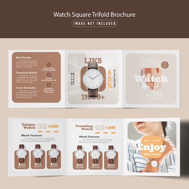 Folleto tríptico de watch square