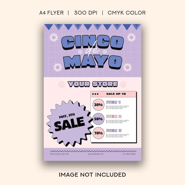 Folleto de venta del cinco de mayo