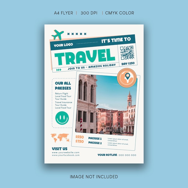 Folleto de viaje turístico