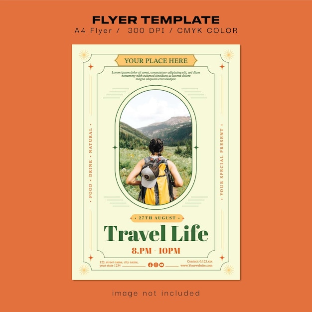 Folleto de viaje turístico