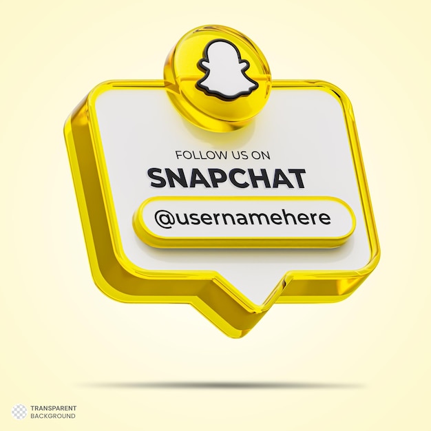 Follow Us On Snapchat Social Media 3d Render Banner