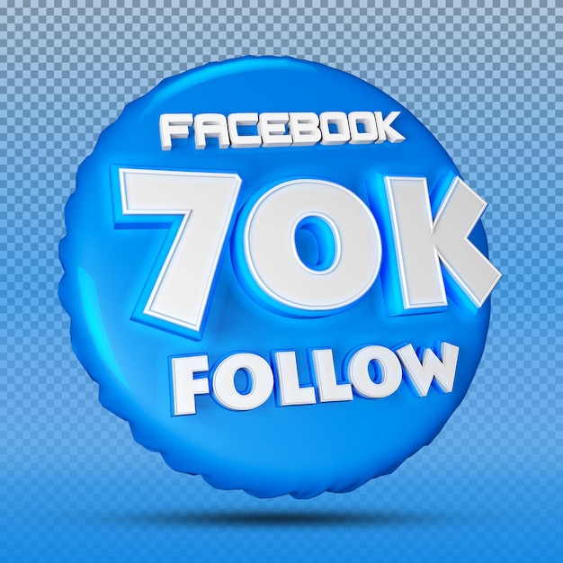 Follower von facebook nummer 3d blau 70k