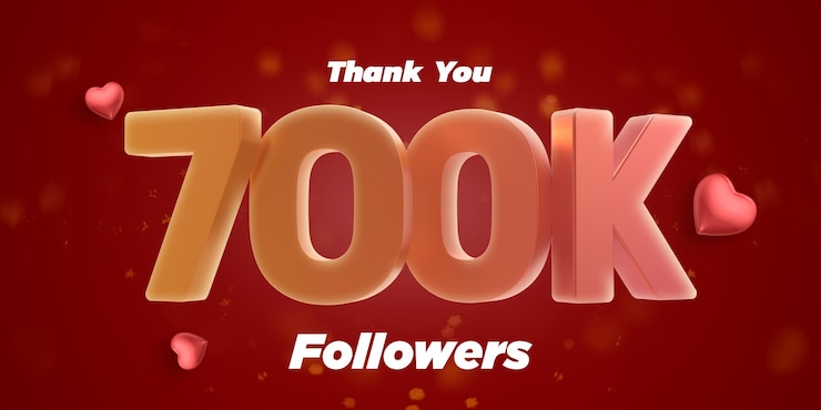 PSD followers grazie golden 700k numeri coriandoli e palloncini social network amici followers